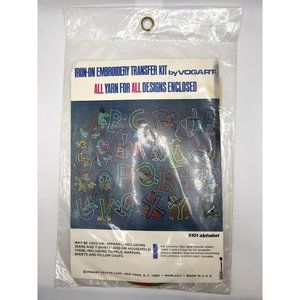 Vintage Vogart Iron-On Embroidery Kit 5101 Alphabet